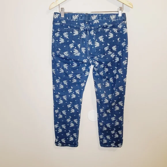 J. Crew Indigo Floral Cropped Matchstick jeans - Picture 4 of 10